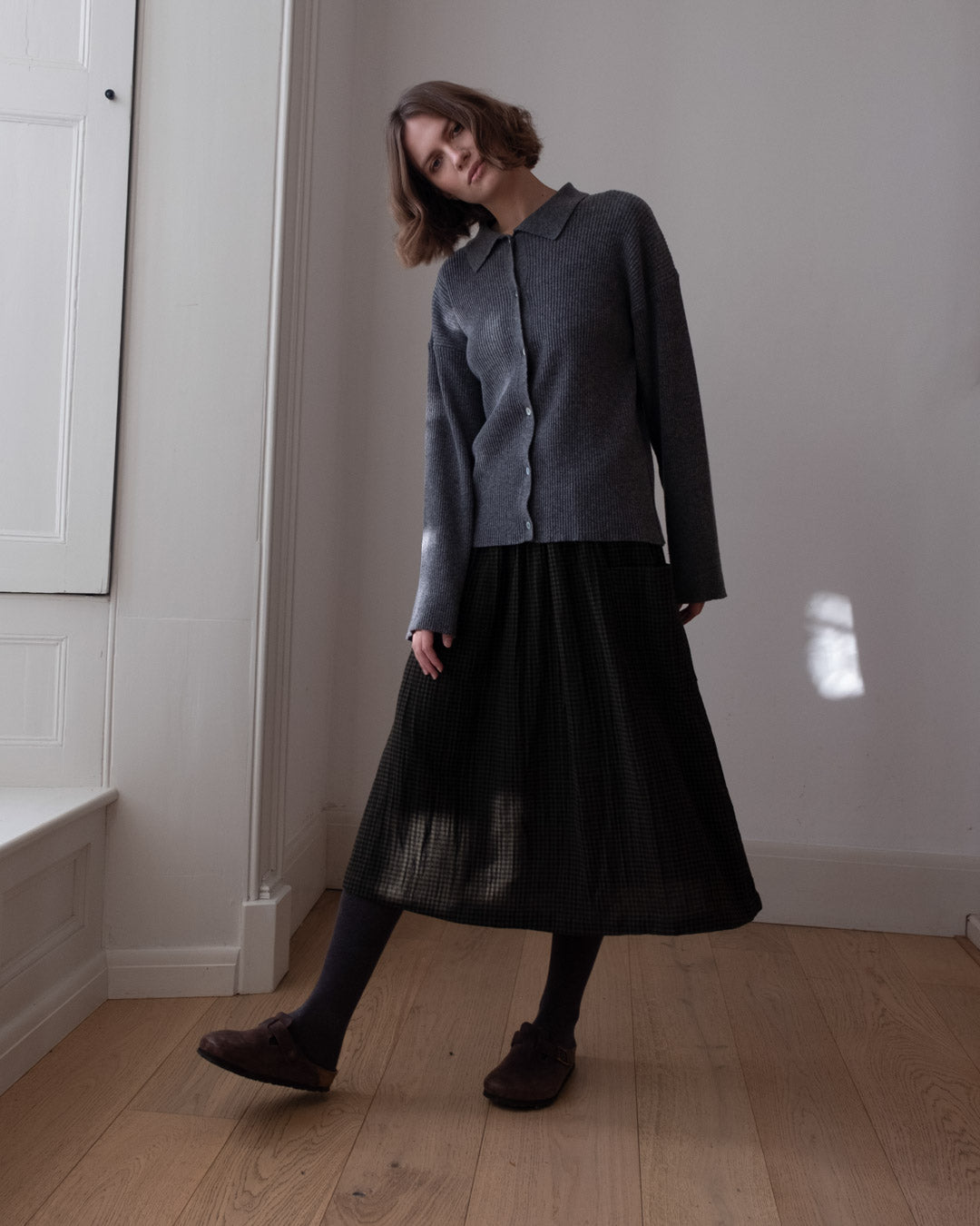 bibico-womens-nora-skirt-olive-check-BW25WS003-olivecheck-kings-road-fashions