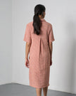 bibico-womens-rust-off-white-little-check-dress