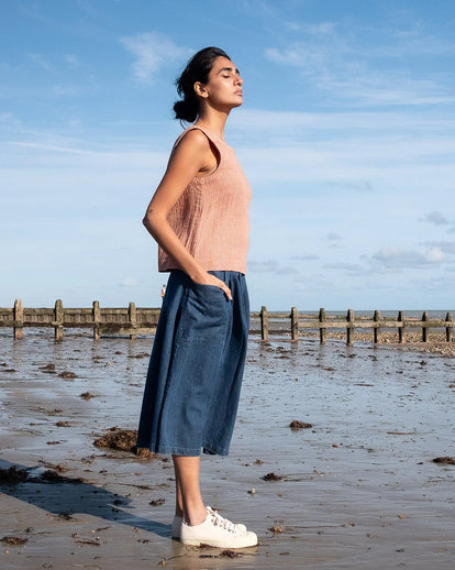 bibico-womens-sleeveless-cotton-top-rust-off-white-little-check