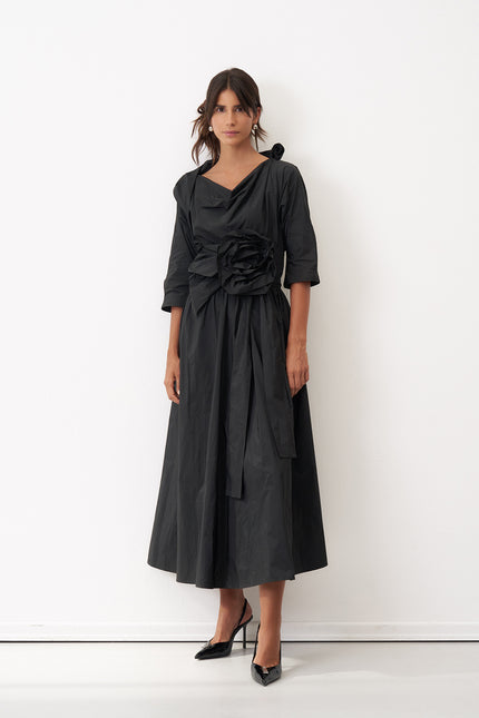 bize-women-s-bloom-full-circle-midi-dress-bk8400-black