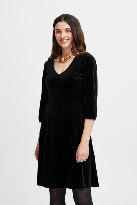 Fransa - FRCassandra Black Velour Dress