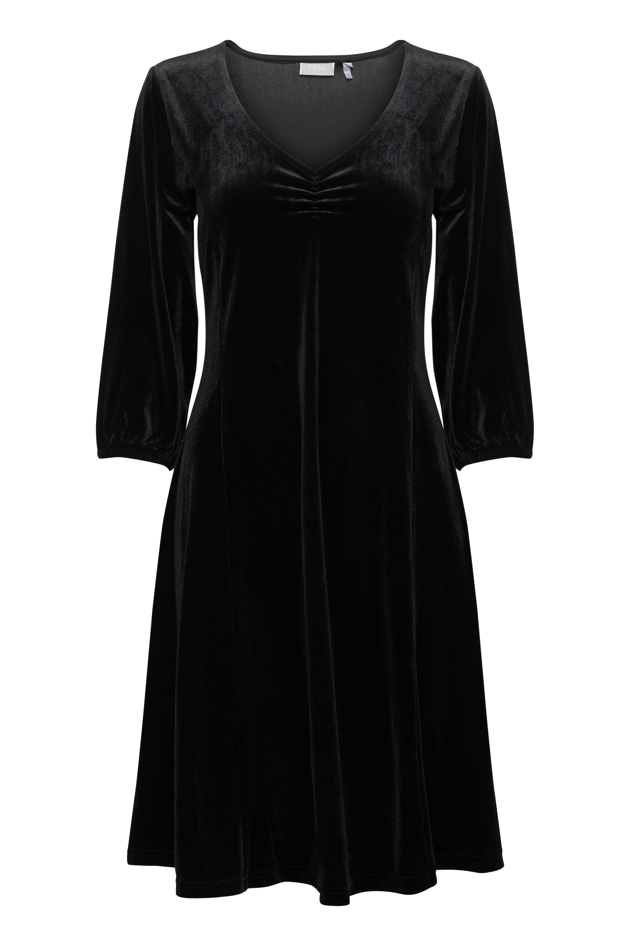 Fransa - Cassandra Black Velour Dress1