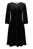 Fransa - Cassandra Black Velour Dress1