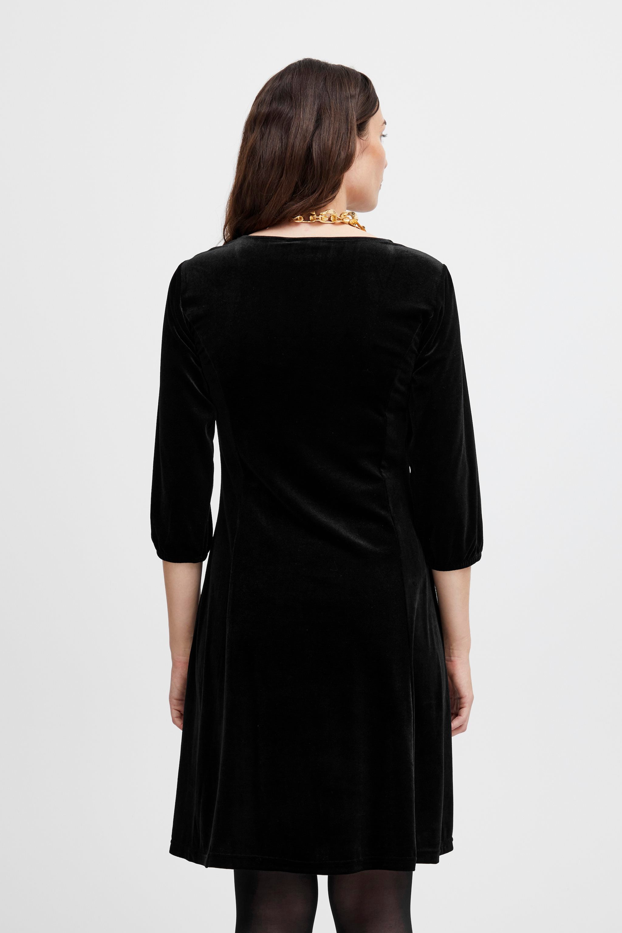 Fransa - Cassandra Black Velour Dress1