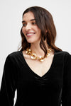 Fransa - Cassandra Black Velour Dress