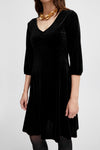 Fransa - Cassandra Black Velour Dress