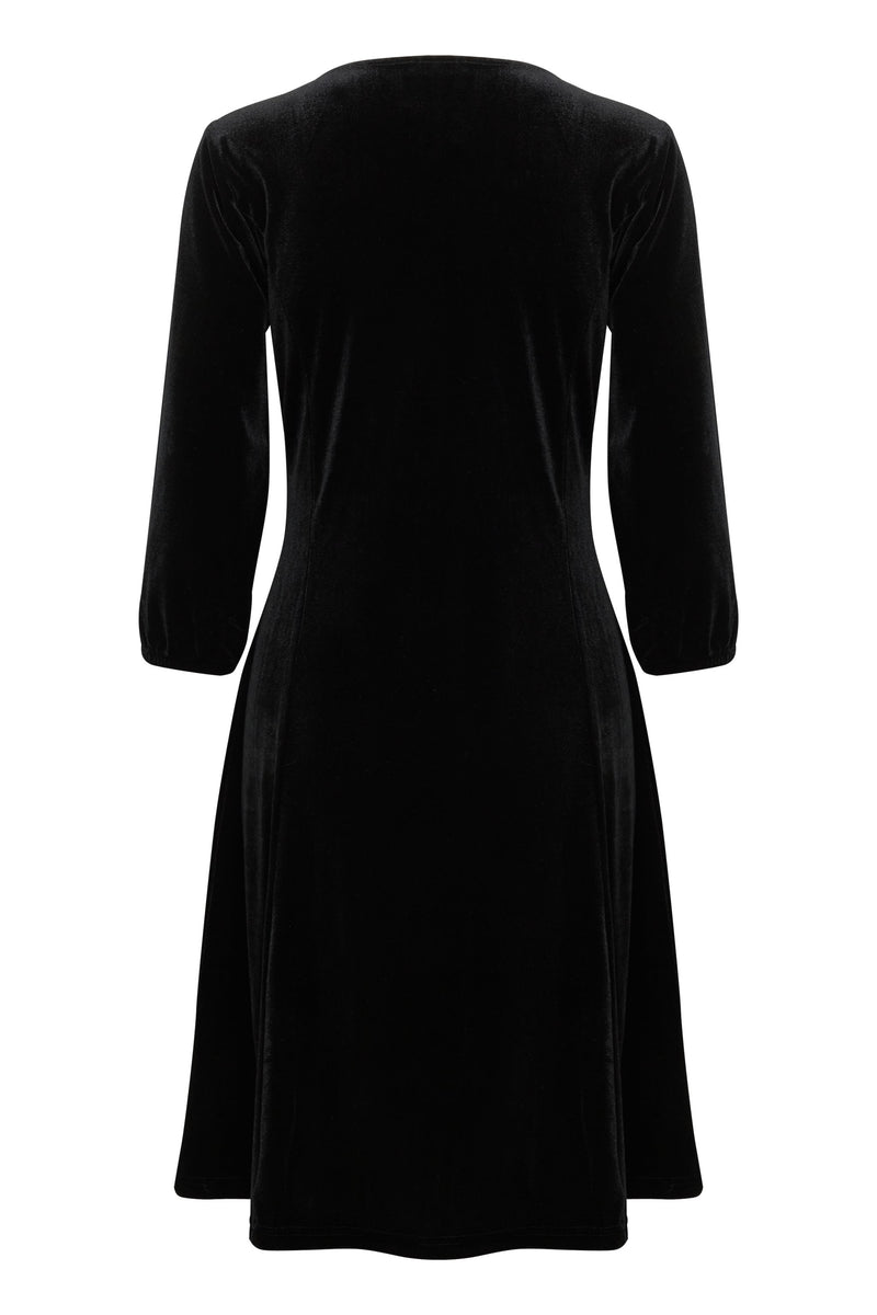 Fransa - Cassandra Black Velour Dress
