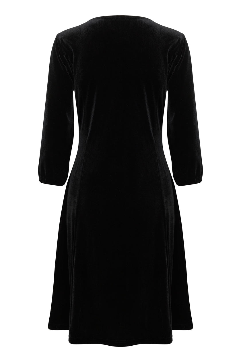 Fransa - Cassandra Black Velour Dress1