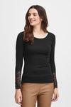 Fransa - Lace sleeve T-Shirt