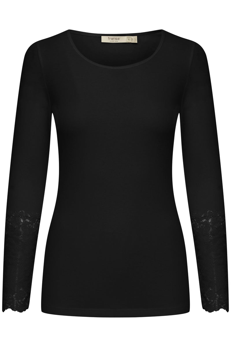 Fransa - Lace sleeve T-Shirt