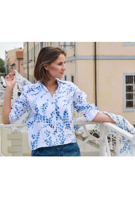 blueberry-ss26-womens-pleated-waist-printed-linen-shirt-blue-wisteria