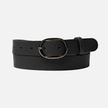 Yade Womens Leather Waist Belt in with Gold Oval Buckle