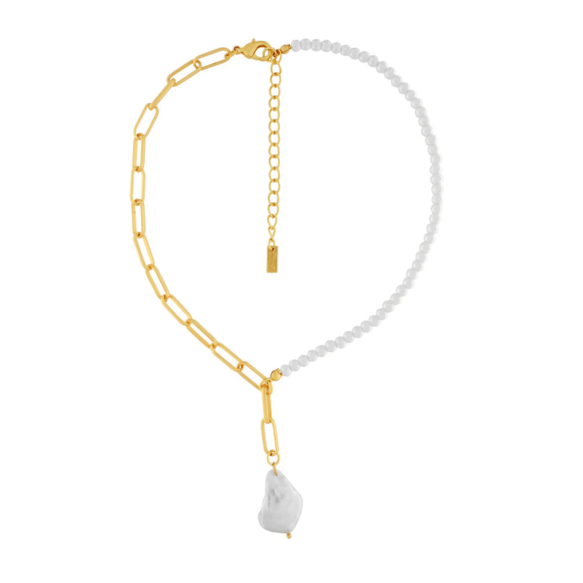 dnsk-audrey-short-chunky-pearl-mix-necklace-gold-plating