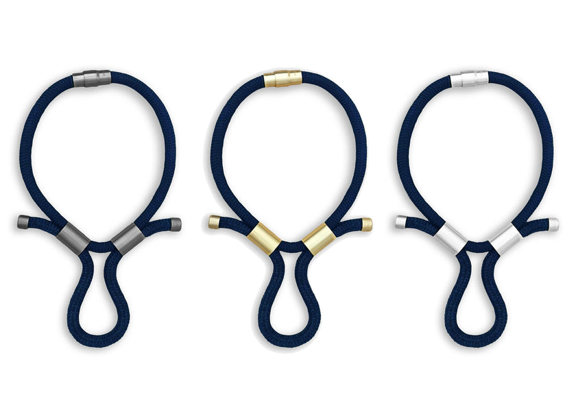 Carlotta Scarabeo NEPTUNE Multi Way Necklace - Black / Black / Satin Silver