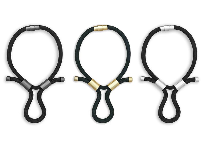 NEPTUNE Multi Way Necklace - Black / Black / Satin Silver