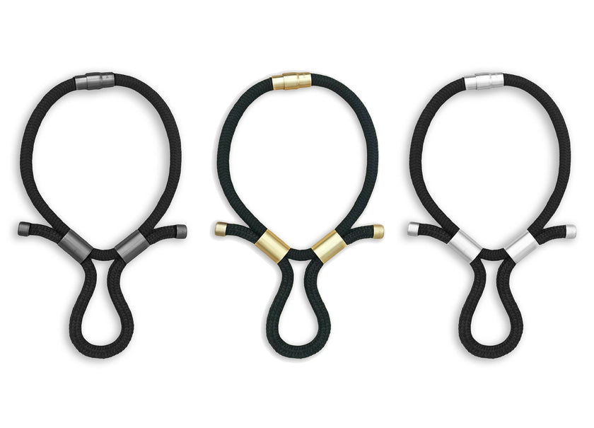 Carlotta Scarabeo NEPTUNE Multi Way Necklace - Black / Black / Satin Silver