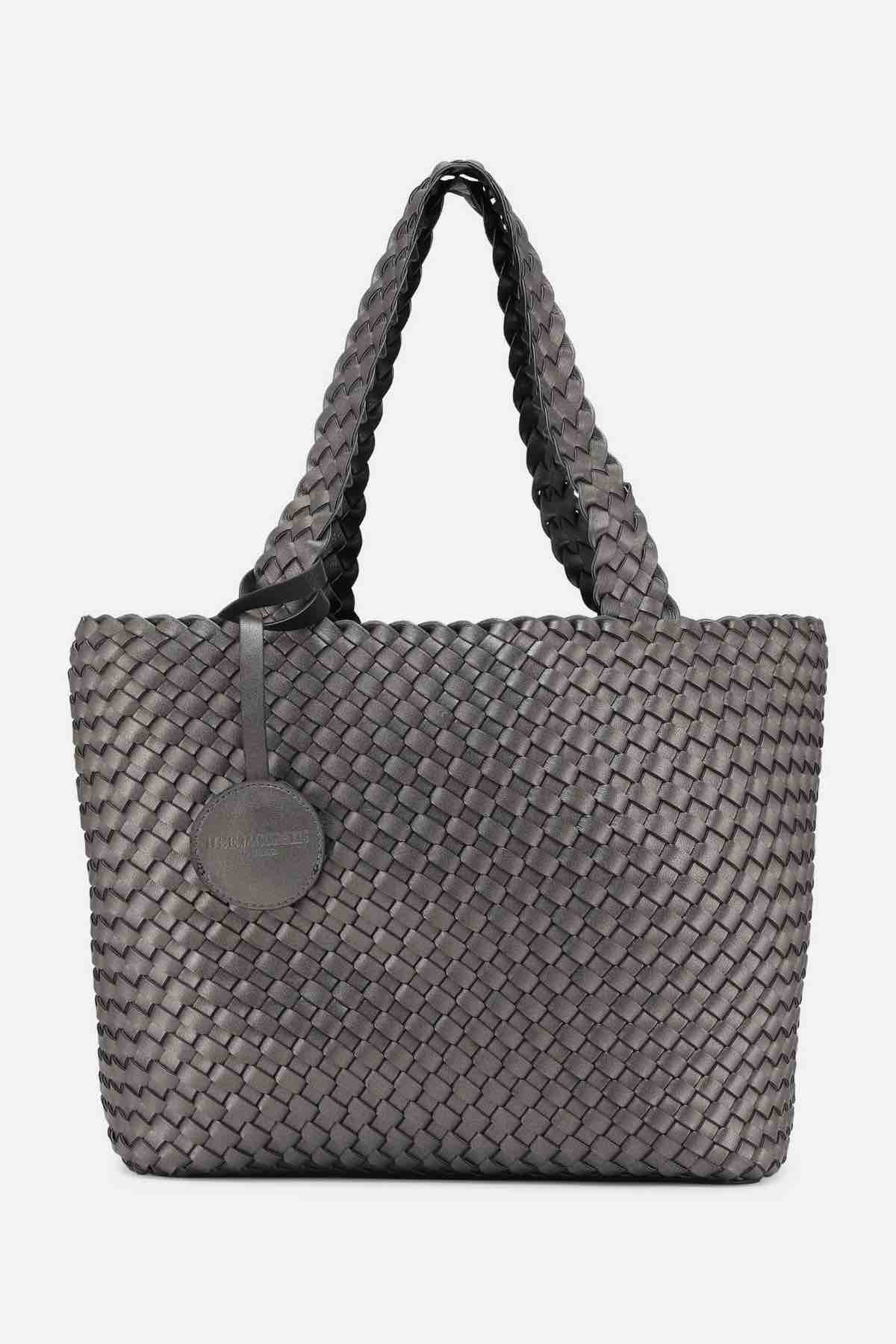 ilse-jacobsen-womens-reversible-tote-bag-braided-black-gun-metal