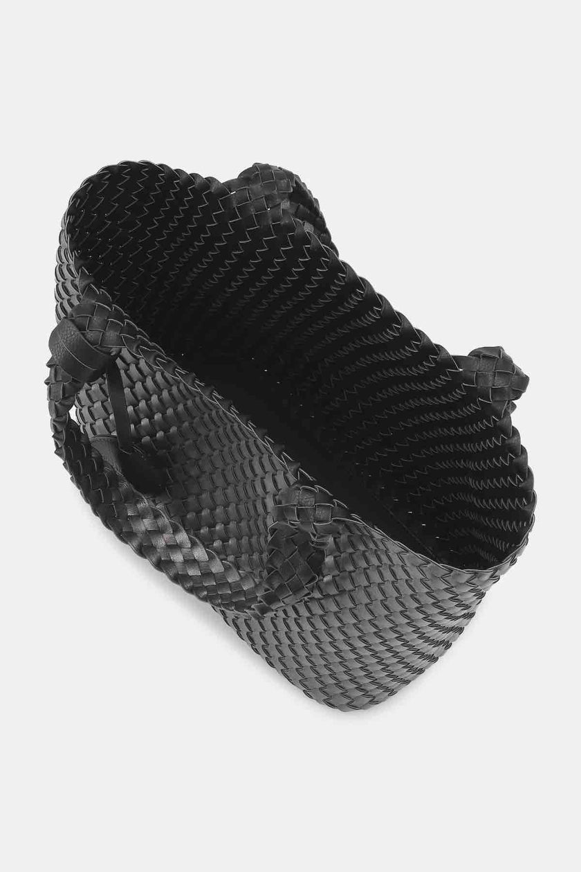 ilse-jacobsen-womens-reversible-tote-bag-braided-black-gun-metal