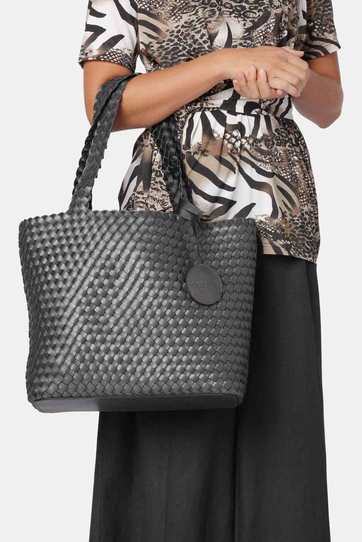 ilse-jacobsen-womens-reversible-tote-bag-braided-black-gun-metal