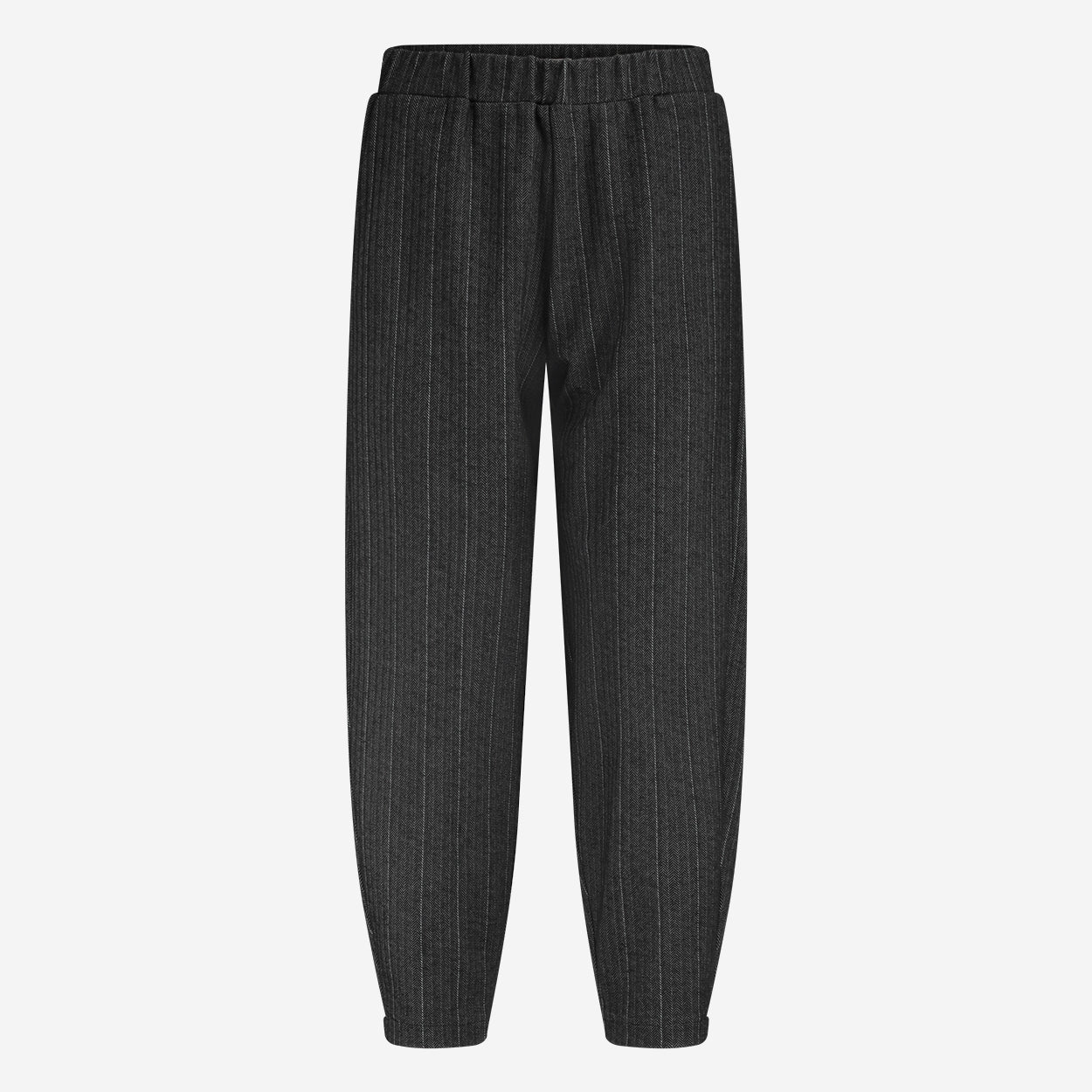 Jane Lushka - Women's Bortolo Viscose Pin Stripe Elastane Trousers - L42P772-3638 - Black