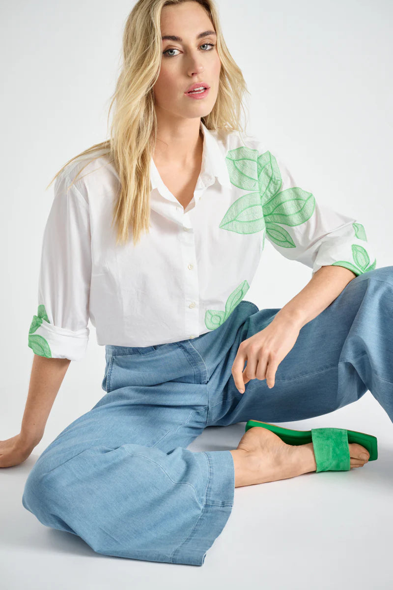 marie-mero-womens-white-shirt-with-green-flower-bl55-wht