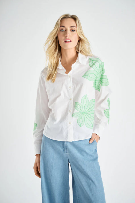 marie-mero-womens-white-shirt-with-green-flower-bl55-wht
