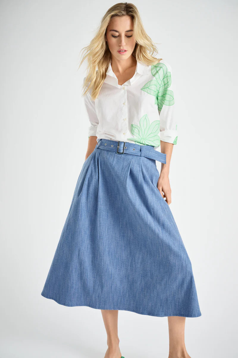 marie-mero-womens-white-shirt-with-green-flower-bl55-wht