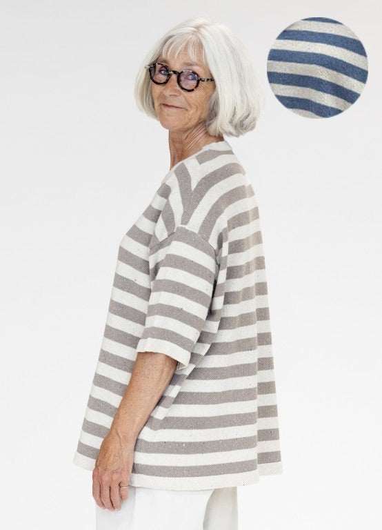 Muse Wear - Women's Vela Top Stripe 10060 Fine Denim Knit