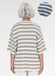 Muse Wear - Women's Vela Top Stripe 10060 Fine Denim Knit