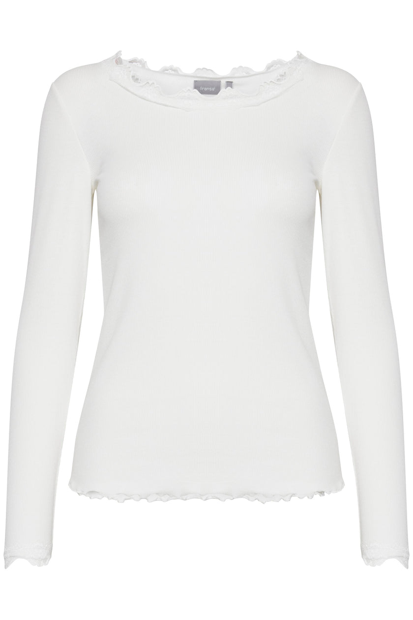 Fransa - Lace Trim Top Hizamond 2  - Antique