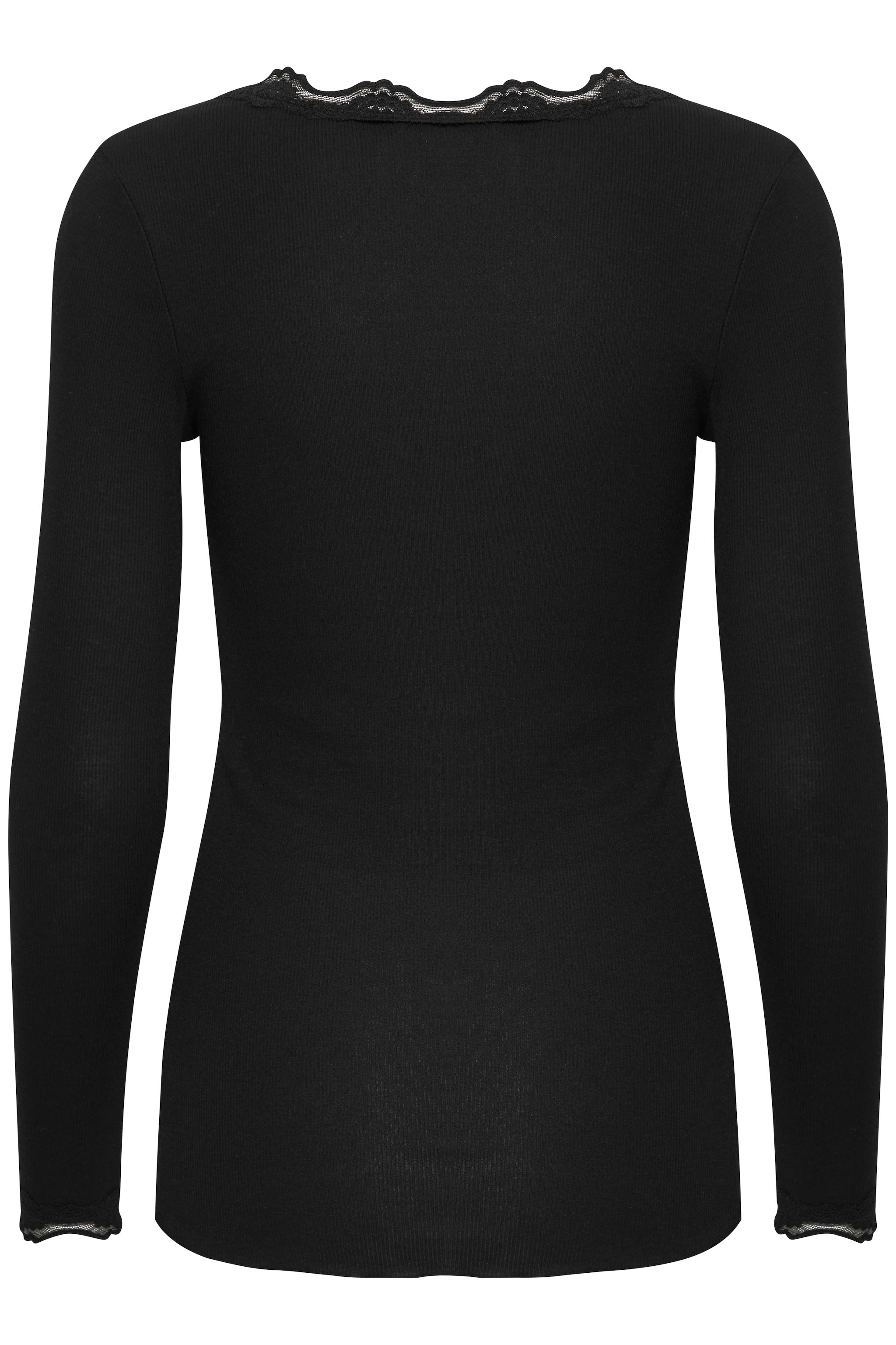 Fransa - Lace Trim Top Hizamond 2 - Black