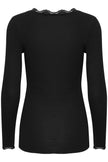 Fransa - Lace Trim Top Hizamond 2 - Black