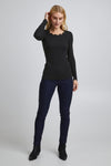 Fransa - Lace Trim Top - Black