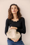 Fransa - Lace Trim Top - Black
