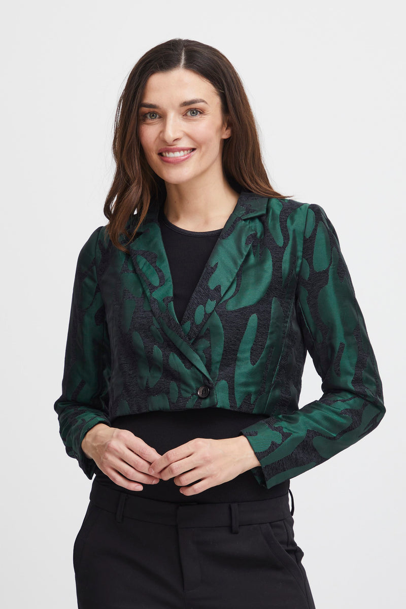 Fransa - Ponderosa Pine Jacquard Cropped Jacket