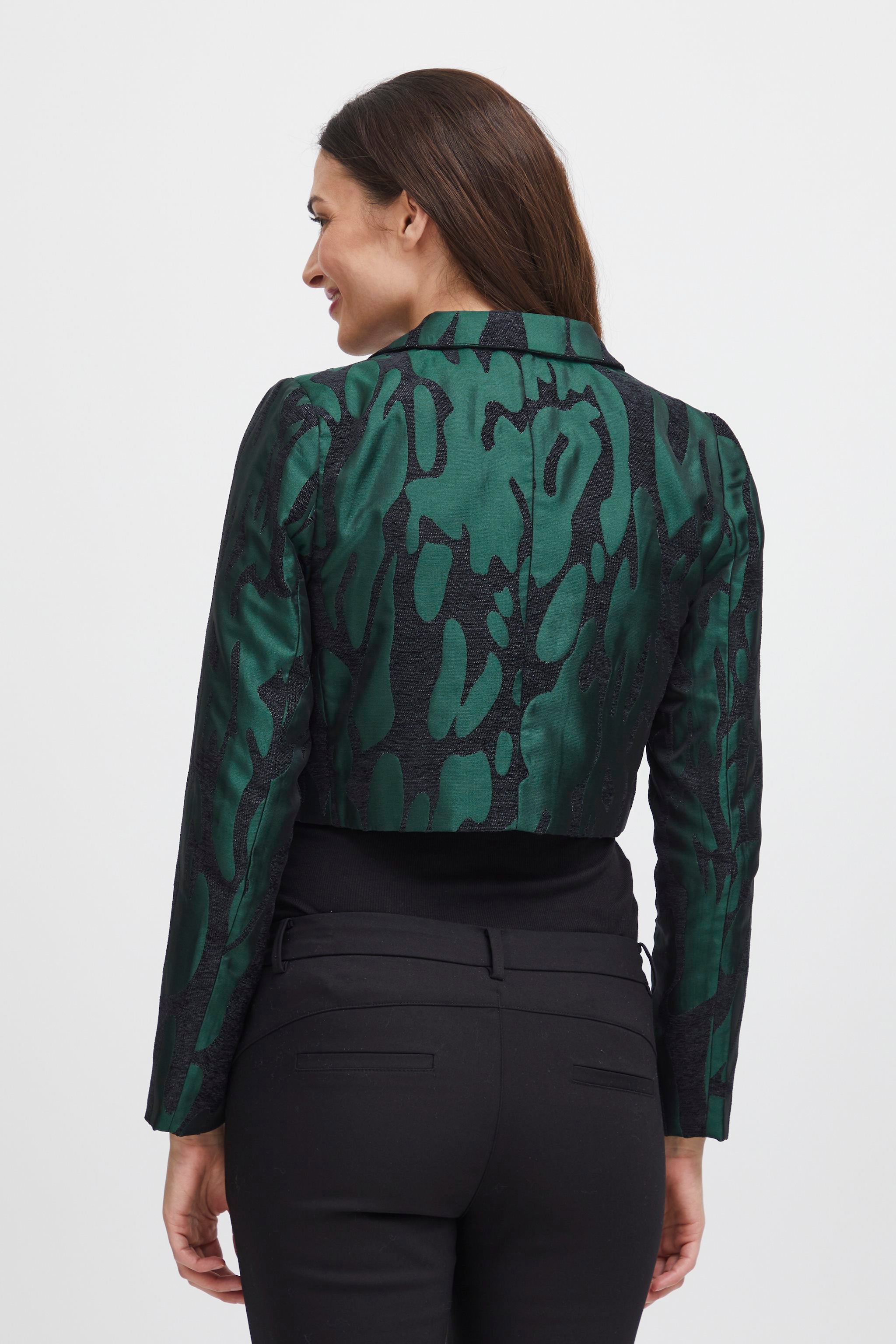 Fransa - Ponderosa Pine Jacquard Cropped Jacket