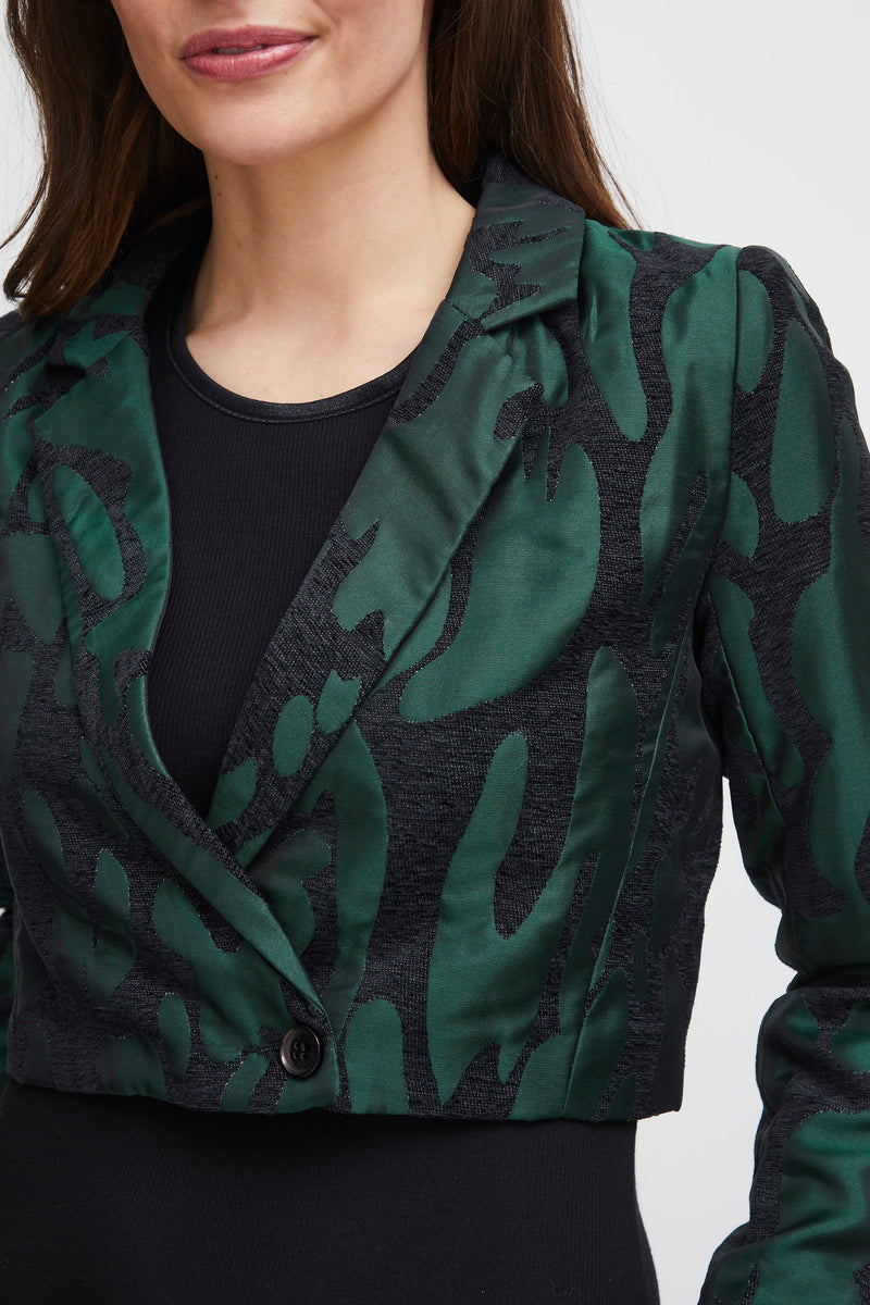 Fransa - Ponderosa Pine Jacquard Cropped Jacket