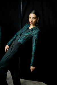 Fransa - Ponderosa Pine Jacquard Cropped Jacket
