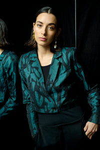 Fransa - Ponderosa Pine Jacquard Cropped Jacket