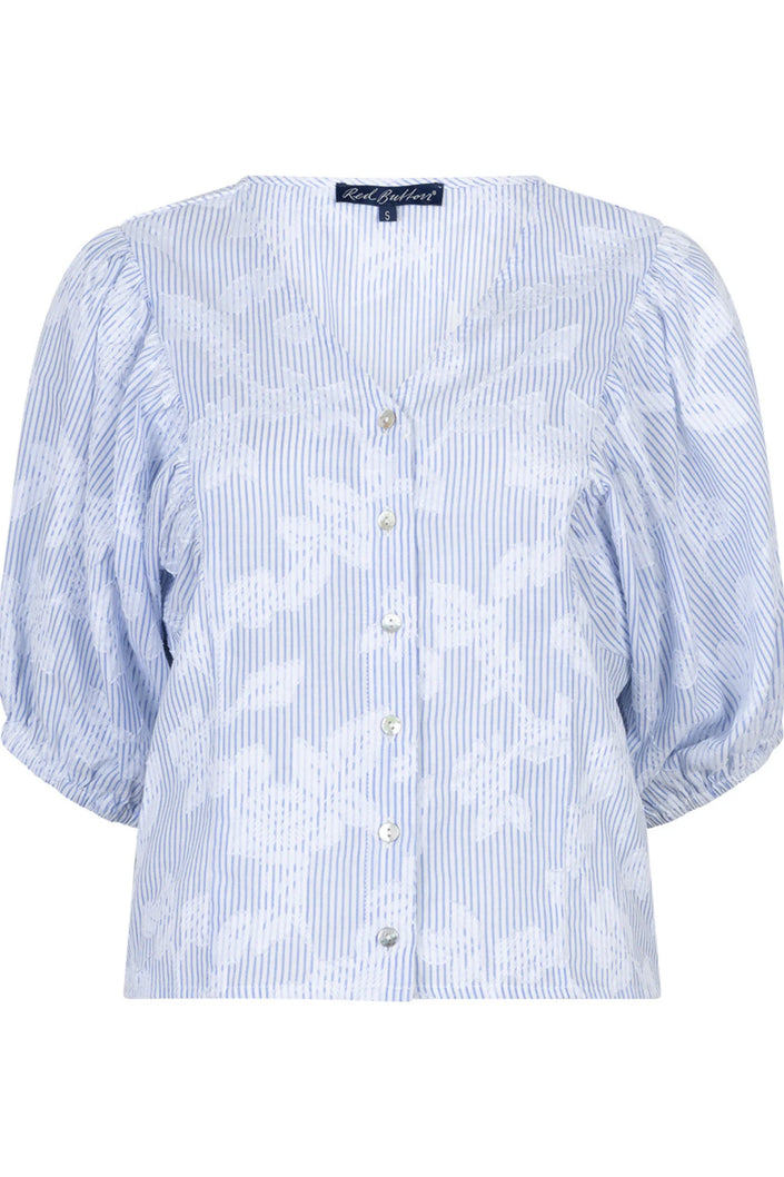 red-button-SRB4838-balloon-sleeve-stripe-flower-blouse-blue-2