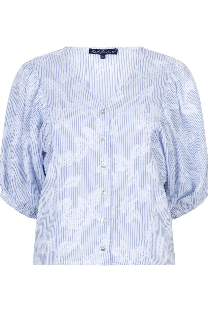 red-button-SRB4838-balloon-sleeve-stripe-flower-blouse-blue-2