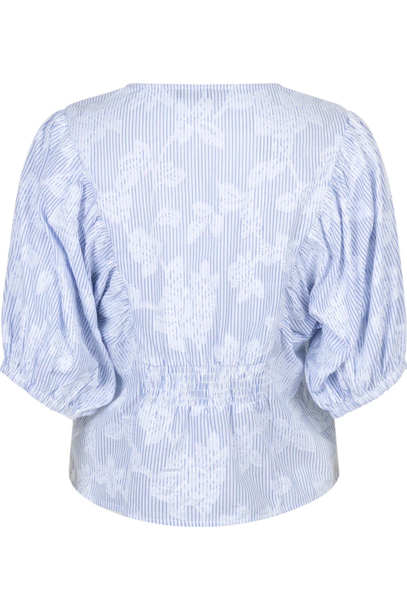 red-button-SRB4838-balloon-sleeve-stripe-flower-blouse-blue-2