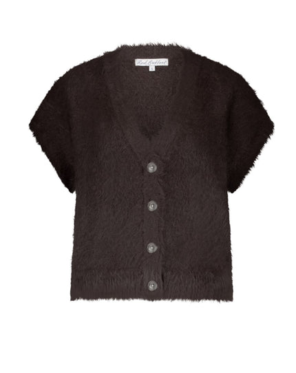 Red Button - Women's Sleeveless Fuzzy Cardigan SRB4672 Espresso