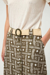 tinta-y-bariloche-khaki-viscose-skirt-with-button-through-front