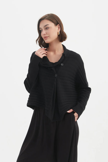 tirelli-womens-cowl-neck-button-knit-25k3599-black