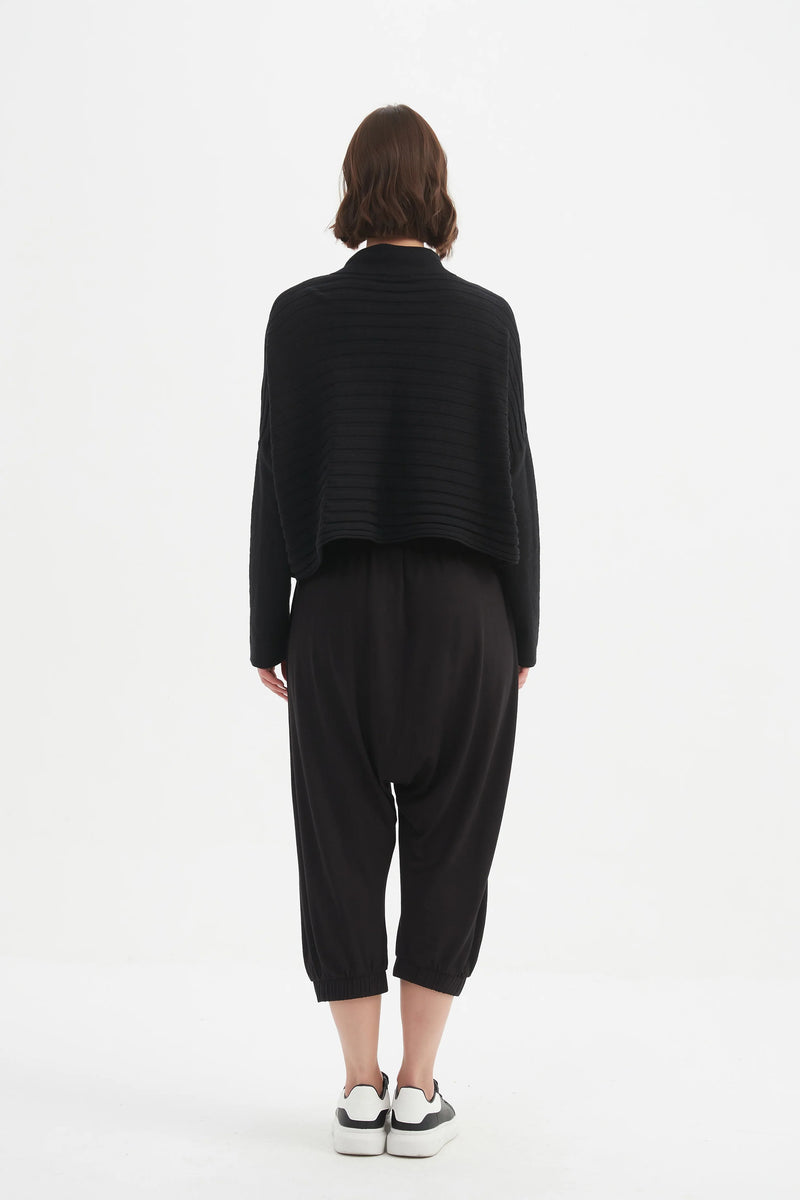 tirelli-womens-cowl-neck-button-knit-25k3599-black