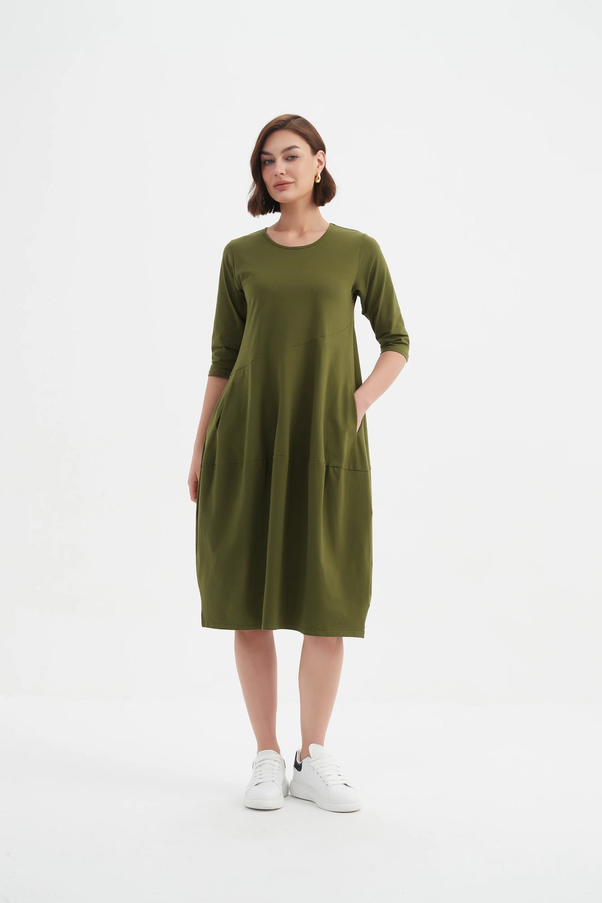 tirelli-womens-diagonal-seam-winter-dress-25d3611-khaki