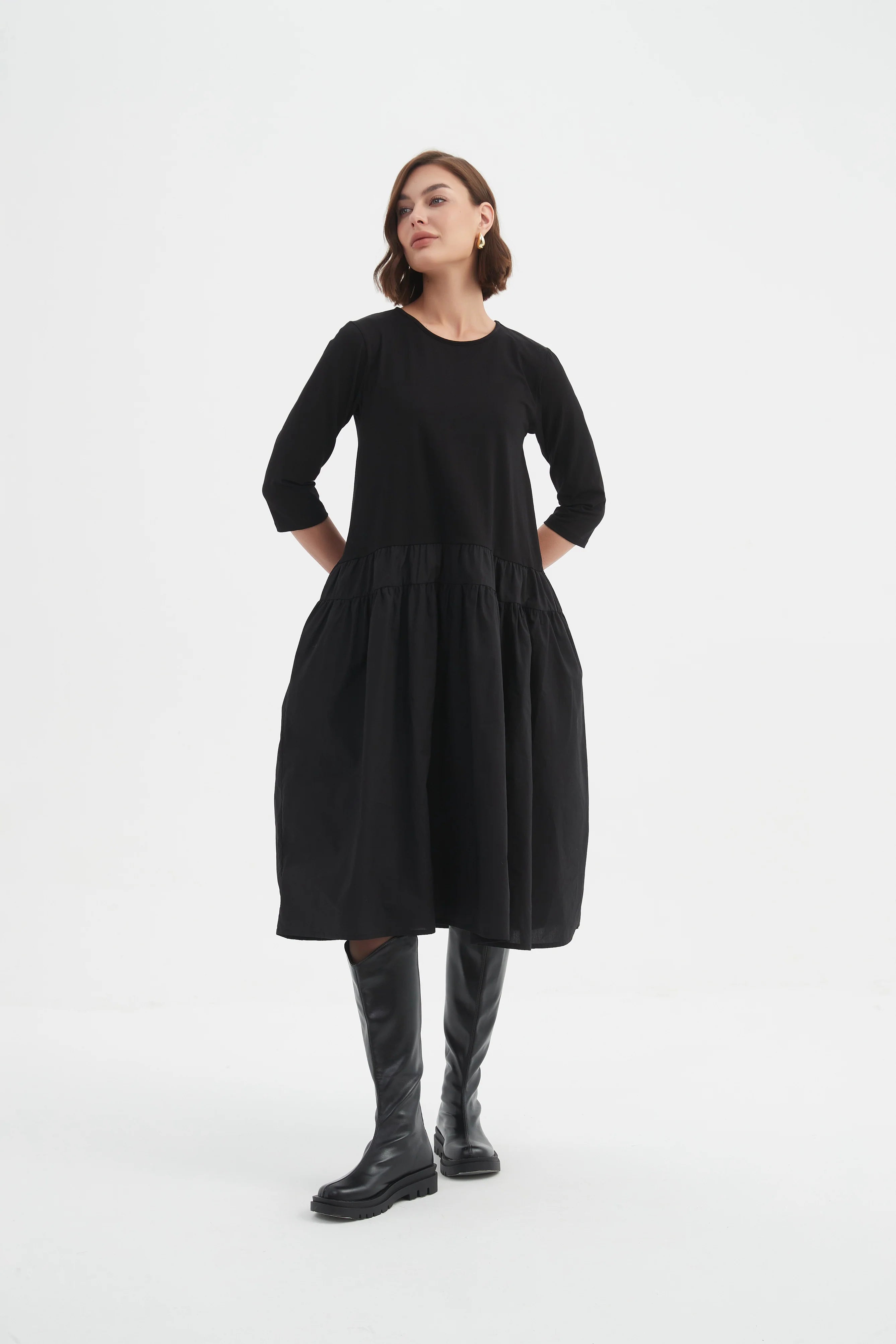 tirelli-womens-drop-waist-combi-dress-25d3607-black