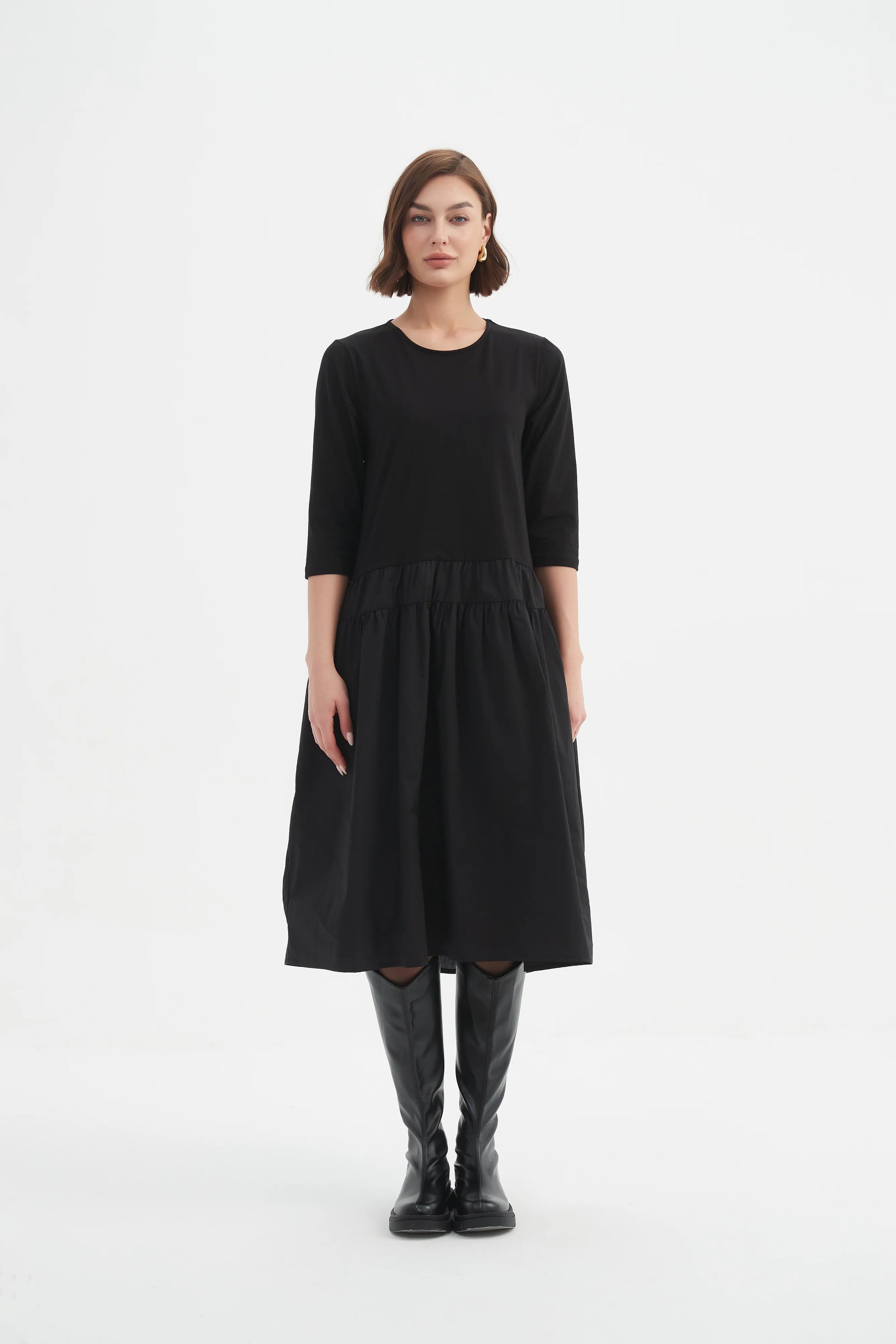 tirelli-womens-drop-waist-combi-dress-25d3607-black