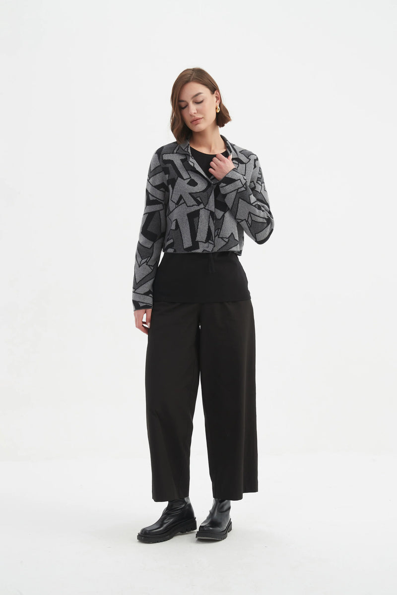 tirelli-womens-letterblock-zip-cardigan-25k3597-grey